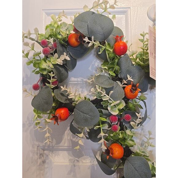 NWT Disney Parks Mickey Mouse Icon Christmas Holiday Wreath Floral Homestead - Picture 5 of 9